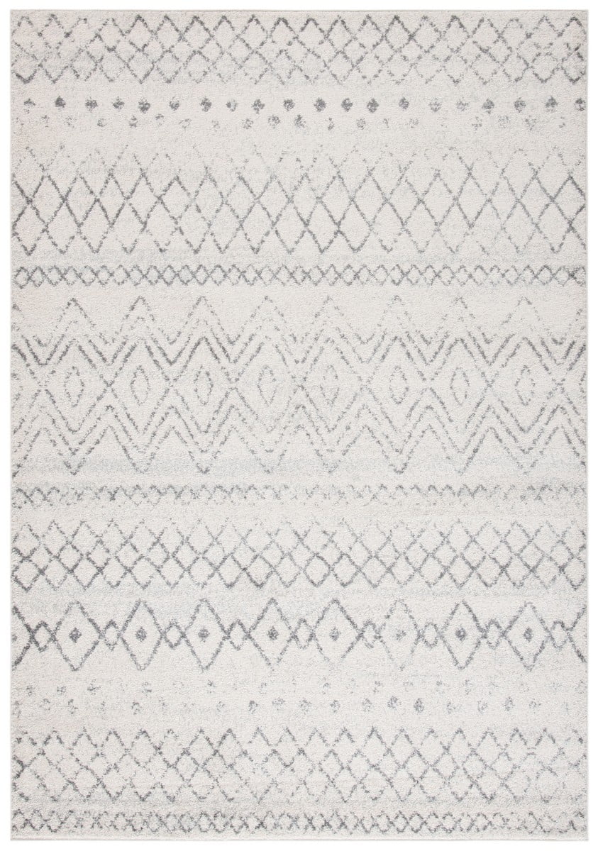 SAFAVIEH Madison Hannah Geometric Area Rug, Ivory/Charcoal, 2'3" x 4