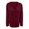 thumbnail image 5 of Fesfesfes Women Sweaters Casual Loose Solid Color V-Neck Pullover Tops Long Sleeve Sweater Tops Blouse, 5 of 5
