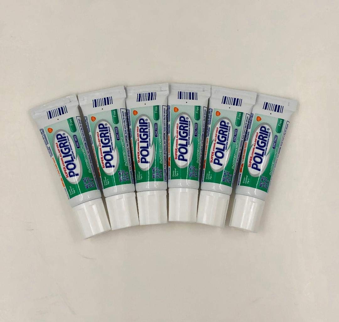 6 Super Poligrip Denture Adhesive .30 oz Travel/Pocket Size Walmart