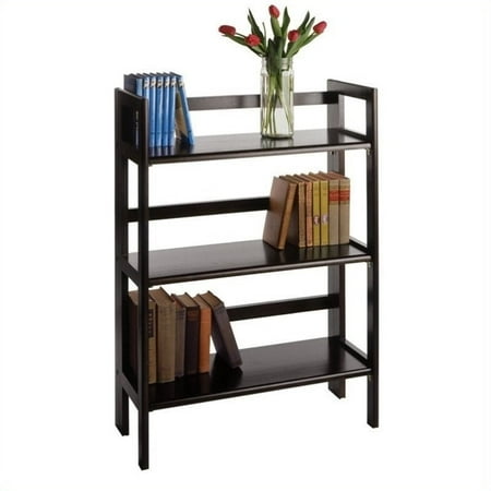 3 Tier Folding Shelf - Pemberly Row 3-Tier Stackable and Folding Shelf in Black Beechwood