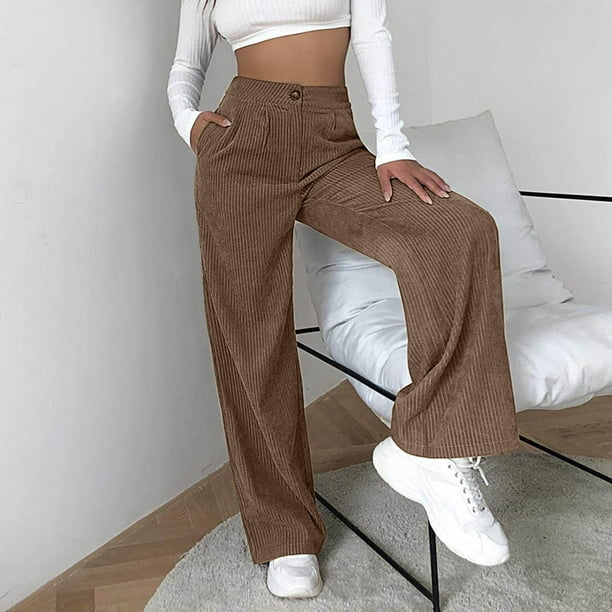 Winter Savings Clearance 2023! TUOBARR Casual Pants for Women,Women's  Fashion Comfortable Solid Color Pocket Casual Flared Pants Brown
