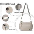 thumbnail image 4 of AOUNQ Crossbody Purses and Handbags for Women, Waterproof Nylon Shoulder Bag with Anti Theft Pocket, Ladies Casual Multiple Pockets Travel Wallet, Beige, 4 of 7