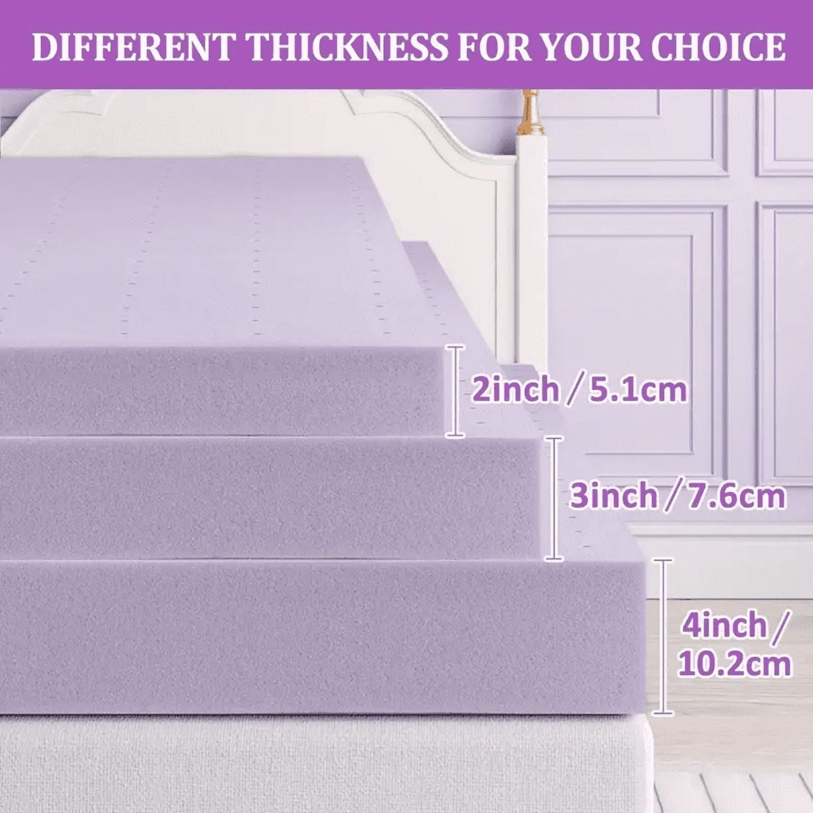 MAYEERTY 2 Inch Twin Mattress Topper - Premium Firm Memory Foam, Ventilated, Cooling Gel-Infused, High-Density for Comfort