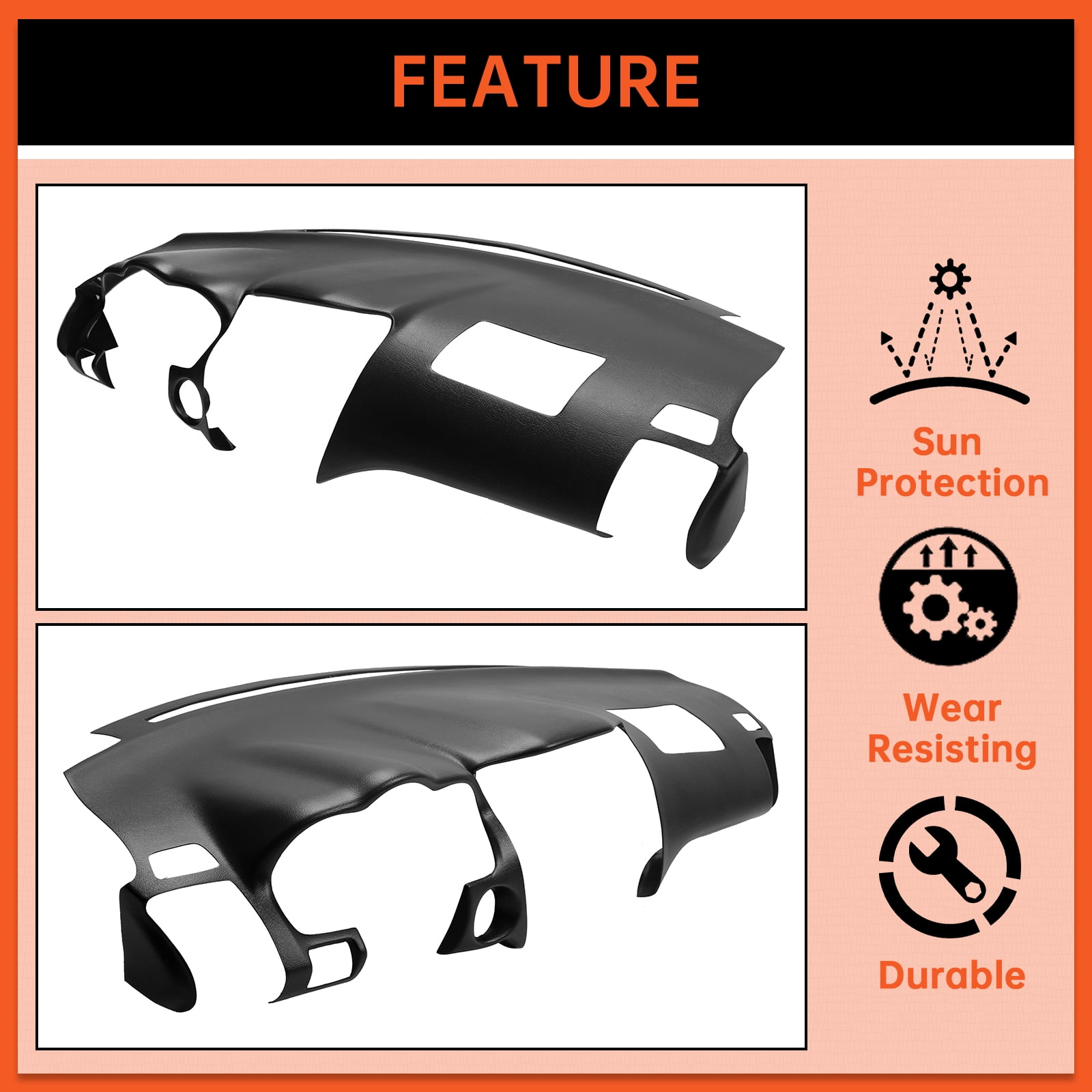Kojem Black Molded Dash Cover Compatible with 2007-2009 RX350 & 2006-2008 RX400h & 2004-2006 RX330 w/o Center Speaker Holes (Cover ONLY!!!NOT A Replacement!!!)