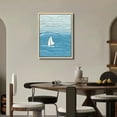 thumbnail image 4 of Nawypu  Framed Canvas Print Wall Art Shark Fin Above The Ocean Surface Coastal Wilderness Illustrations Modern Art Tropical Scenic Colorful Ultra for Living Room, Bedroom, Office, 4 of 4