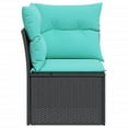 thumbnail image 3 of vidaXL Garden Sofa Corner with Cushions Black Poly Rattan, 3 of 5