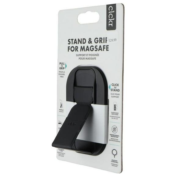 Clckr Stand and Grip Mount for MagSafe for Smartphones - Black