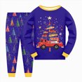 thumbnail image 2 of NOLDARESGirls Christmas Pajamas Toddler Boy Kids Holiday Jammies Set PJS Winter Sleepwear Children Clothes X104-Blue, 2 of 5