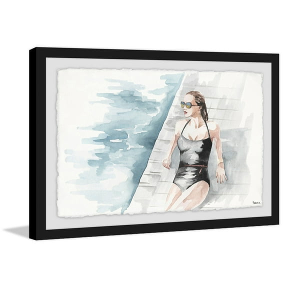 The Black Swimsuit Framed Painting Print