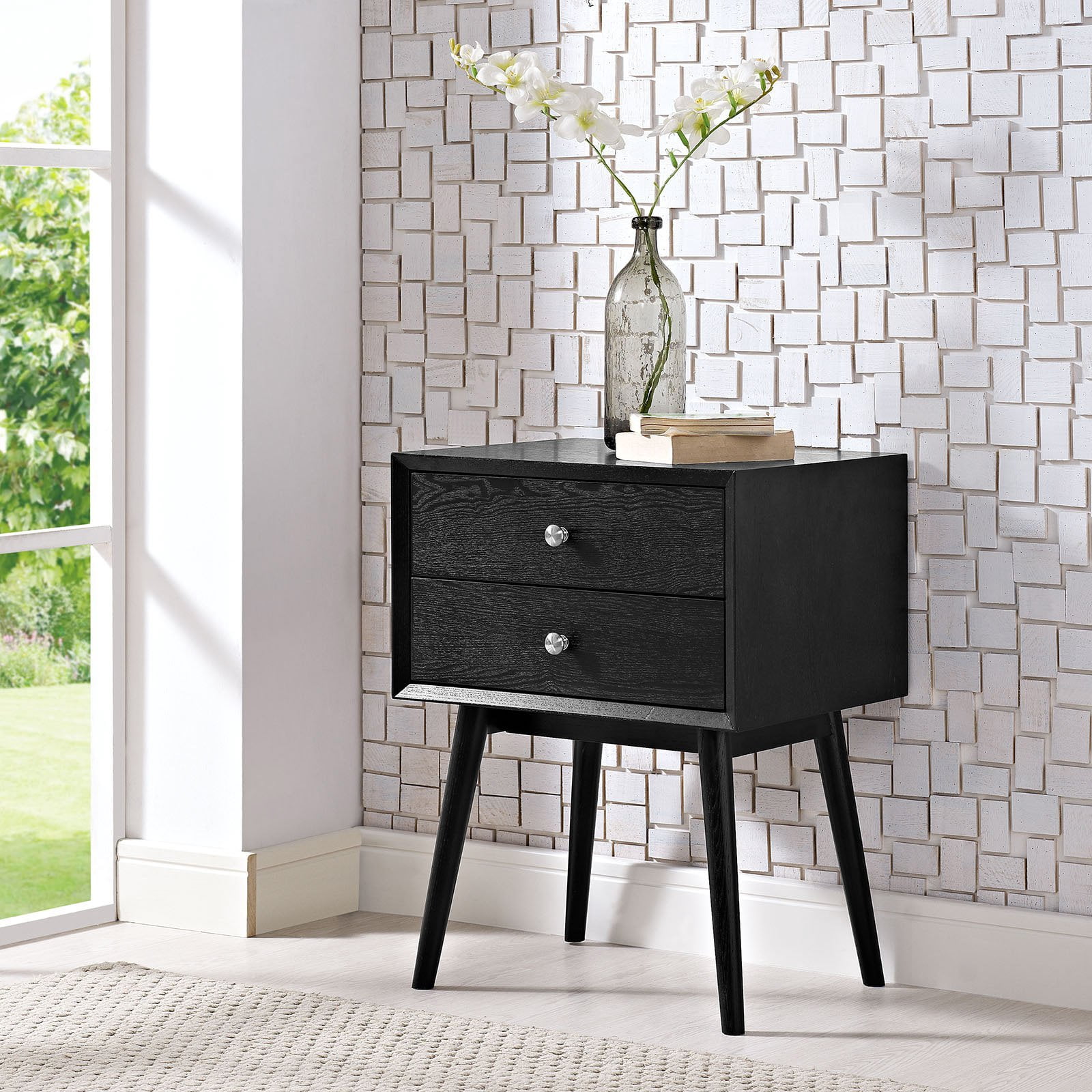 Modway Dispatch Nightstand With Wood Grain Veneer Multiple Colors Walmart Com Walmart Com