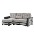thumbnail image 2 of Ottomanson 96" Convertible Sectional Sofa with Storage, Chenille L-Shaped Couch for Living Room, Silver, 2 of 7