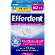 Efferdent Anti-Bacterial Denture Cleanser Tablets, 102 ct, 6 Pack