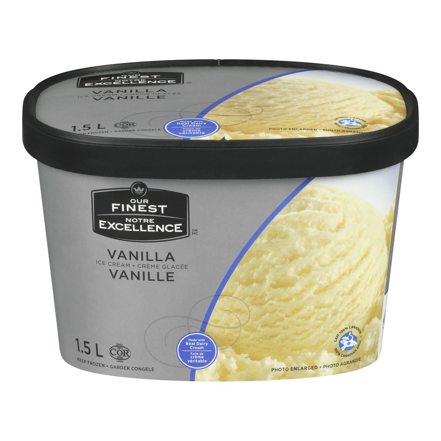 Our Finest Vanilla Ice Cream is crafted with real dairy cream and