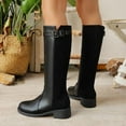 thumbnail image 6 of Bkhluea Women's Knee High Riding Boots Comfortable Low Chunky Heel Side Zipper Round Toe Casual Classic Ranching, 6 of 9