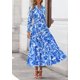 thumbnail image 4 of Vestido PRETTYGARDEN 2025 Floral Azul Maxi Manga Larga Talla L, 4 of 8