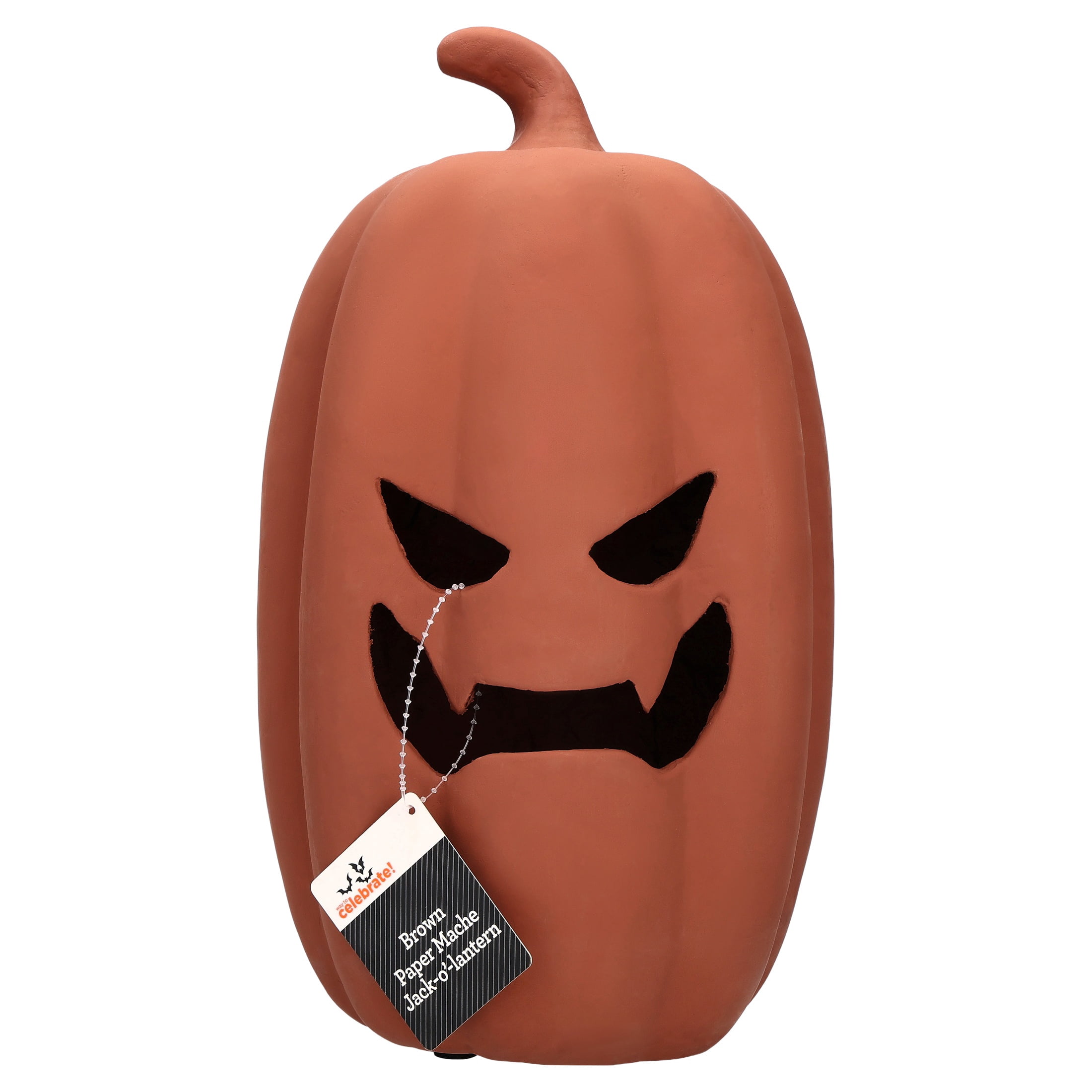 Paper Mache Jack-o'-Lantern Decoration, Brown, 12.6", Halloween by Way To Celebrate