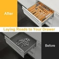 thumbnail image 3 of Expandable Bamboo Kitchen Drawer Organizer for Cutlery and Utensils, Adjustable Bamboo Wood Cutlery Tray in Drawer for Flatware and Silverware in Kitchen, (Natural), 3 of 10