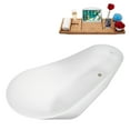 thumbnail image 5 of 71" Streamline B-324-96-BNK Soaking Freestanding Tub and Tray With Internal Drain in Brushed Nickel, 5 of 11
