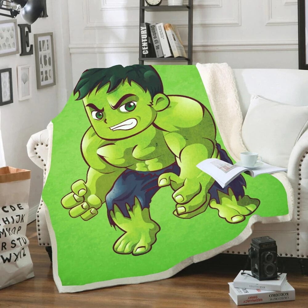 Aiouniya Disney Cartoon Blanket The Avengers Hulk 3d Print Sherpa Blanket On Bed Fleece Home Textiles 150x200cm Bedding Sheet For Gifts Other