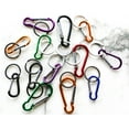 thumbnail image 4 of Carabiner Clip Keychain Key Ring Hooks 18 Pieces Set, Multicolored Assortment, D Shape Rings,  Outdoor Camping, Fishing Hiking, Great Cub Scouts Party Favors Boys Girls, 4 of 5