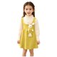 thumbnail image 1 of Vestido de cuello redondo y manga larga para niña, conejito de bolsillo, cuello de encaje, tejido de punto, manga larga, color liso, conjunto clásico, inocencia infantil y placer infantil, top de poli, 1 of 7