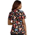 thumbnail image 3 of Tooniforms Scrubs Top For Women V-Neck Print TF738, 3 of 7