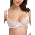 thumbnail image 1 of Wingslove Soutien-Gorge Léger Balconnet à Armatures Demi-Bonnet 1/2 pour Femmes Non Doublé Transparent Soutien-Gorge, 1 of 6