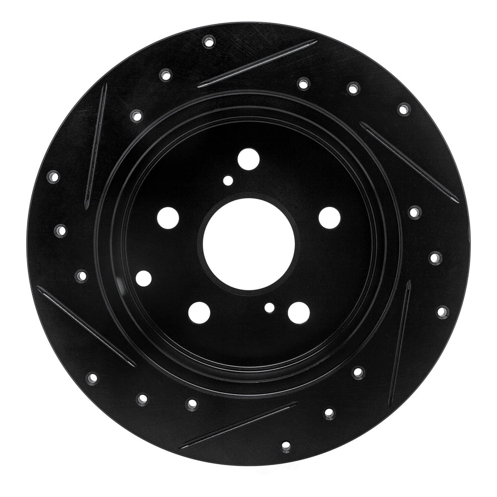 Dynamic Friction Company 633-76134R DFC Brake Rotor - Drilled And Slotted - Black