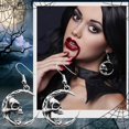 thumbnail image 2 of DQRPSEETB Ear Rings Gothic Style Skeleton Moon Earrings Silver Halloween Skeleton Earrings Halloween Party Jewelry Earrings for Women Earrings, 2 of 7