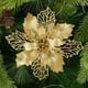 thumbnail image 4 of 5 piezas de flores artificiales de Navidad con purpurina de 9 a 16 cm, adornos para árbol de Navidad para el hogar, flores falsas, adornos navideños, decoración de Año Nuevo, 4 of 5
