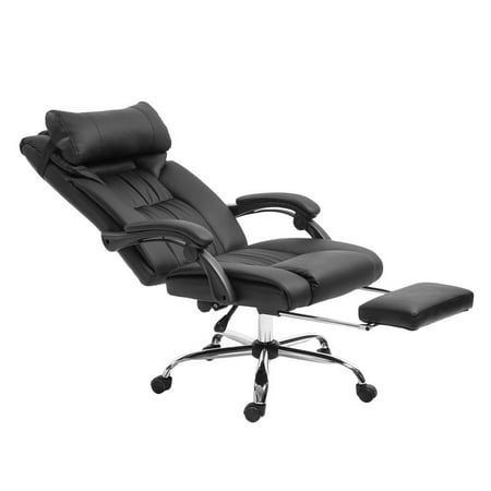 Belleze Executive Reclining Office Chair High Back Faux Leather Belleze Executive Reclining Office Chair High Back Faux Leather Footrest Armchair Recline W Backrest Pillow