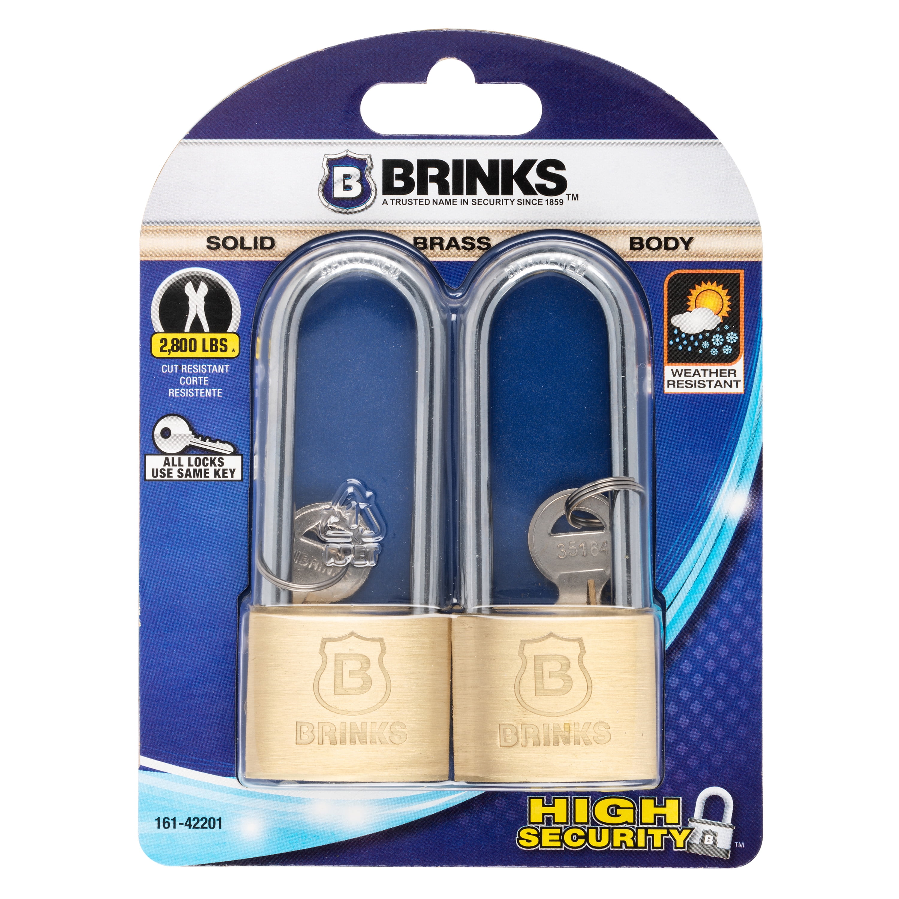 Brinks 40mm Solid Brass Padlock 161-40001-6