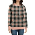 thumbnail image 4 of Ailaofu Plaid Hoodies for Women Oversized Long Sleeve Color Block Buttery Soft Pullover Loose Fit Fall Outfit for All Styles, 4 of 6