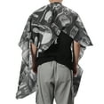 thumbnail image 2 of Unique Bargains 1 Pc Comb Pattern Hair Cut Barber Cape for Hair Cut Black White, 2 of 6