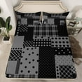 thumbnail image 2 of Manfei Geometric Circle Dot Full Size Sheets,Cute Polka Dot Bed Sheets,Gray Black Plaid Sheet Sets For Girls,Ultra Soft Home Decor,4 Pieces, 2 of 7
