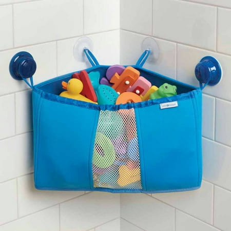 InterDesign Kids Neoprene Corner Bathroom Shower Caddy Basket, Baby Bath Toy Organizer, (Best Bath Toy Organizer)