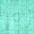 thumbnail image 1 of Ahgly Company Machine Washable Indoor Square Persian Turquoise Blue Traditional Area Rugs, 6' Square, 1 of 4