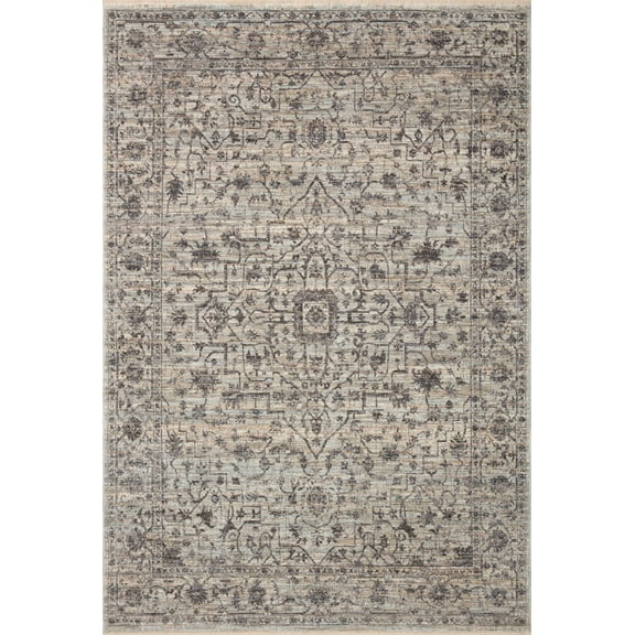 Loloi Sorrento Mist / Charcoal 7'-10" x 7'-10" Round Area Rug