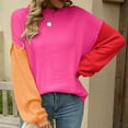thumbnail image 3 of Vedolay Women's Tops Women's 2023 Long Lantern Sleeve Halter Neck Cutout Knit Pullover Sweater,Hot Pink M, 3 of 5