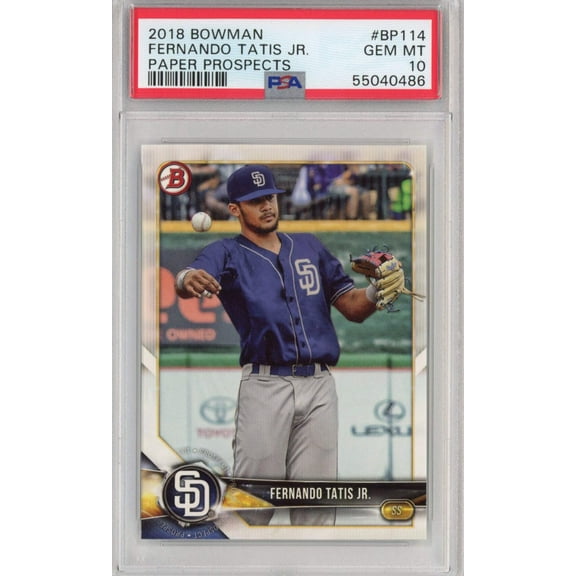 Graded 2018 Topps Bowman Fernando Tatis Jr. #BP114 Paper Prospects Rookie RC Baseball Card PSA 10 Gem Mint