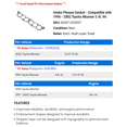 thumbnail image 2 of Intake Plenum Gasket - Compatible with 1996 - 2002 Toyota 4Runner 3.4L V6 1997 1998 1999 2000 2001, 2 of 2