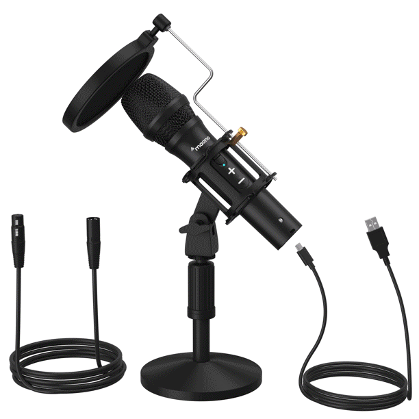 MAONO Dynamic USB Microphone With Stand, Podcast Recording Streaming Studio Kit For Computer