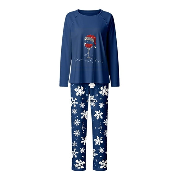 LUOGENLI Family Christmas Pajamas Pants Green Family Matching Pajamas and Kids Holiday Party Sleepwear Cozy Loungewear for Festive Season Family Outfits Navy Size S