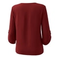 thumbnail image 7 of Yteetum 3/4 Length Sleeve Summer Tops for Women Oversized 3/4 Sleeve Crewneck Cotton Linen Shirts Casual Solid Round Neck Loose Lightweight Comfy Half Sleeve T Shirts, 7 of 7