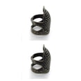 thumbnail image 2 of Cateissary Anillo de dedal de latón de protección, de trabajo duro, manualidades hechas a mano, accesorios de manualidades DIY para Plateado oscuro S 2piezas, 2 of 6
