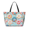thumbnail image 2 of Sigee Colorful Donut Print Extra Large Waterproof Beach Travel Bag with Zipper - Durable and Versatile for Vacation, Gym, and Daily Use, 2 of 7