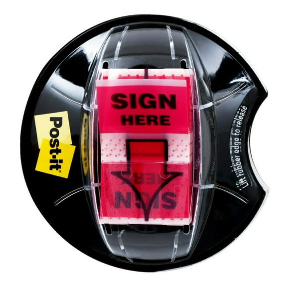 Post-it Message Flags, "Sign Here", Red, 1 in. Wide, 200 Flags per Pack