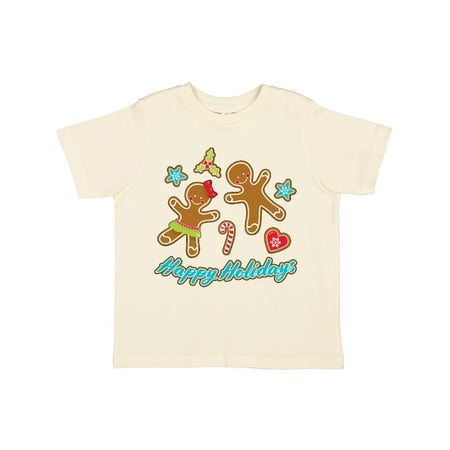 

Inktastic Happy Holidays with gingerbread cookies Gift Toddler Boy or Toddler Girl T-Shirt