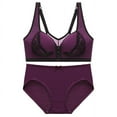 thumbnail image 3 of Birdeem Clothing Set Womens Large Size Wireless Bra Back Button Push Up Bra Set, 3 of 8