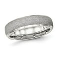 thumbnail image 1 of Mens or Ladies Stainless Steel 6mm Polished Laser Cut Band Ring, 1 of 5